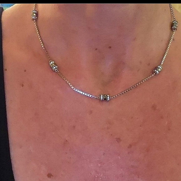 MSCO SS, Marcasite, & CZ Barrel Station Choker - Picture 2 of 9